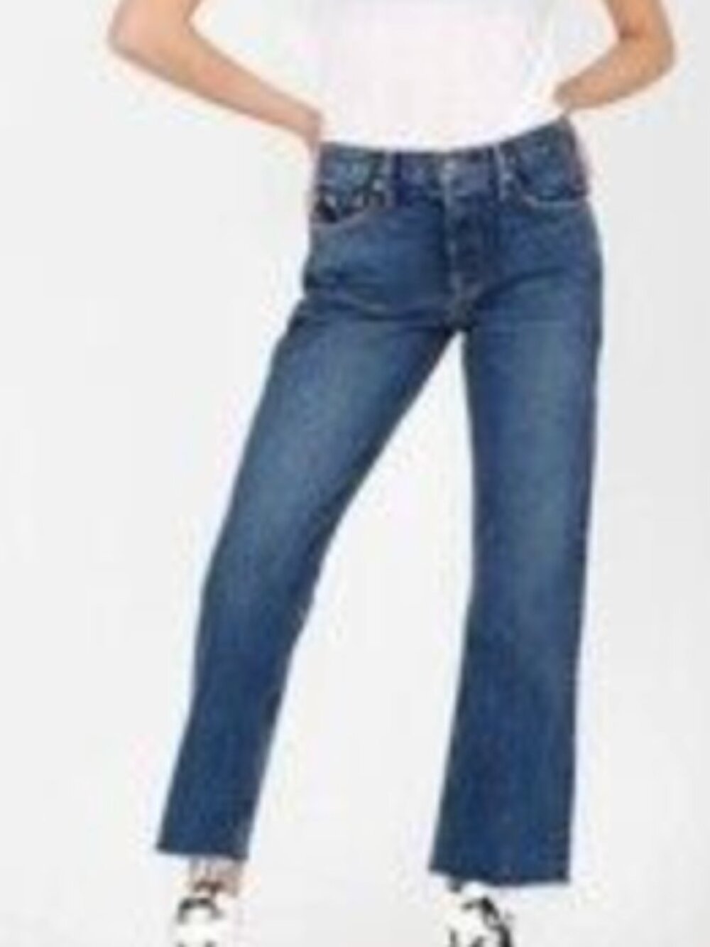 GRLFRND | Karolina Jeans Ankle Crop in Outer Peace Blue